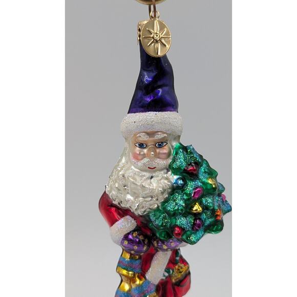 Christopher Radko Ornament Purple Hat Santa Red Robe 9.5" Poland - Picture 2 of 8